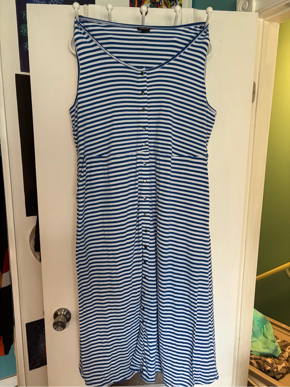 Torrid Blue & White Horizontal Stripe Top
